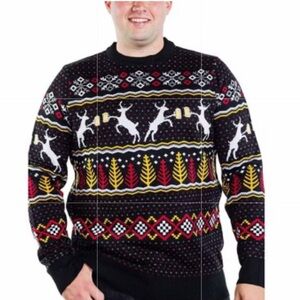 Tipsy Elves Men’s Winter “Caribrew” Ugly Pullover Sweater 4XL EUC